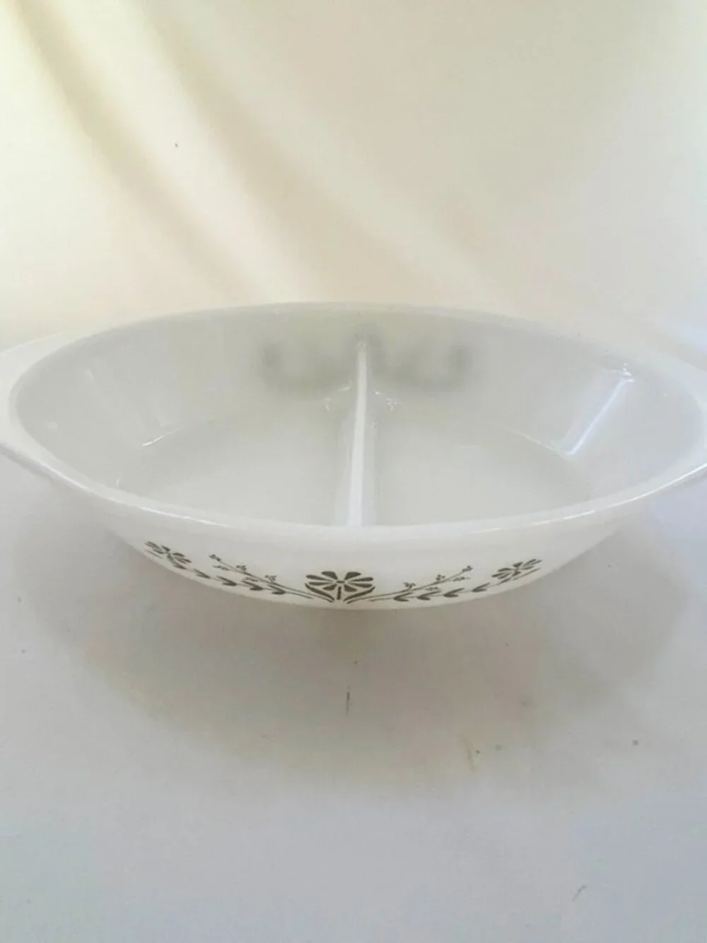 DISH, GLASSBAKE Cir, 1961, Divided, Serving, VINTAGE By Jannette Glass, Co